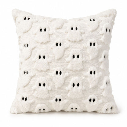 Halloween Ghost Textured Decorative Throw Pillow Cover for Sofa Bed Chair