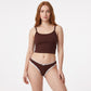 2 Pack Ribbed Lace Trim Thong Underwear