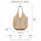 Crochet Knit Tote Bag Openwork Shoulder Bag with Heart Inspired Detail