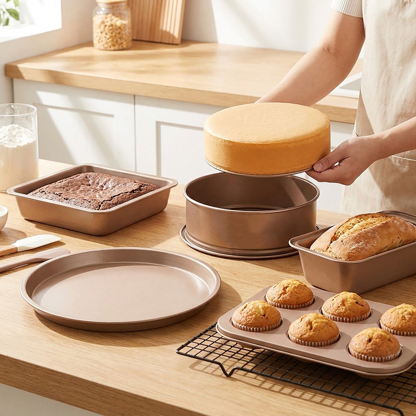 5-Piece Bakeware Set - Non-Stick Essential Baking Pans