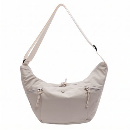 Lightweight Multi Pocket Crescent Crossbody Bag with Adjustable Strap