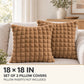 2 Pack Plush Faux Fur Bubble Grid Throw Pillow Covers 18 x 18 Inch for Couch and Bed