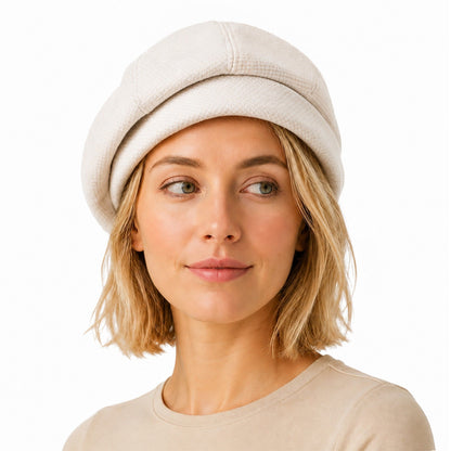 Wool Blend Houndstooth Beret Hat Vintage Painter Cap for Fall Winter
