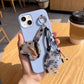 Beaded Keychain Bag Charm with Heart Mirror and Mini Comb
