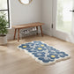 Tufted Floor Mat with Floral Daisy Pattern Non Slip Backing Soft Plush Decorative Scalloped Edge Rug
