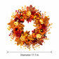 Fall Pumpkin Floral Wreath with Maple Leaves for Front Door Decor