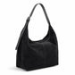 Slouchy Faux Suede Hobo Shoulder Bag with Zipper Closure and Adjustable Strap