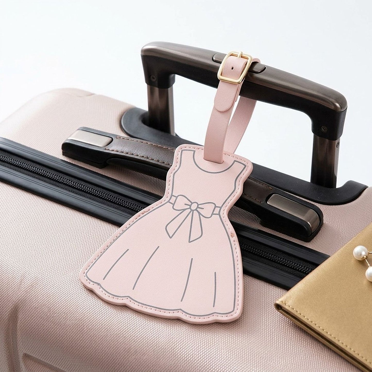 2 Pack Dress Shaped Luggage Tags with Buckle Straps