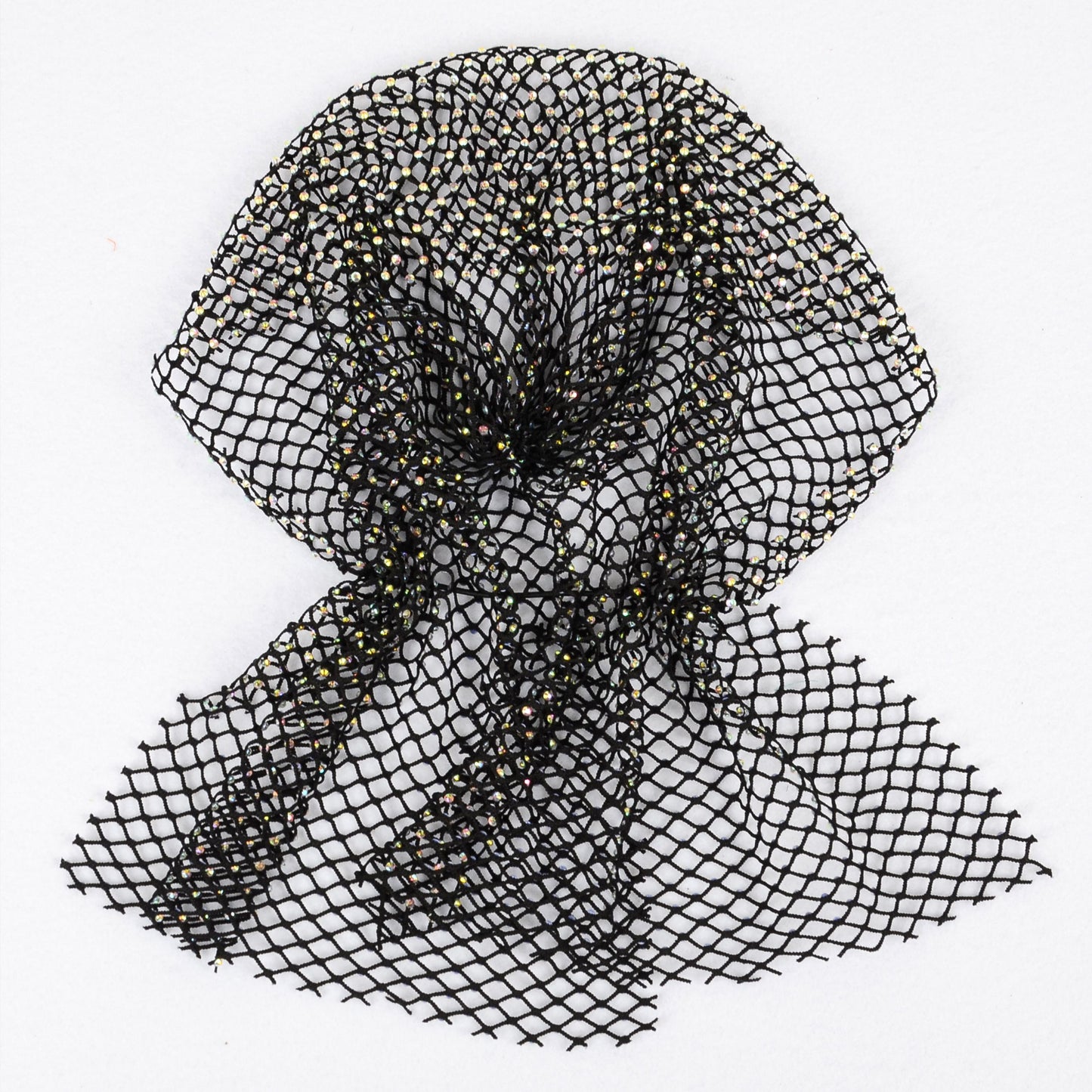 Rhinestone Mesh Head Wrap Sparkle Tie Back Hair Scarf