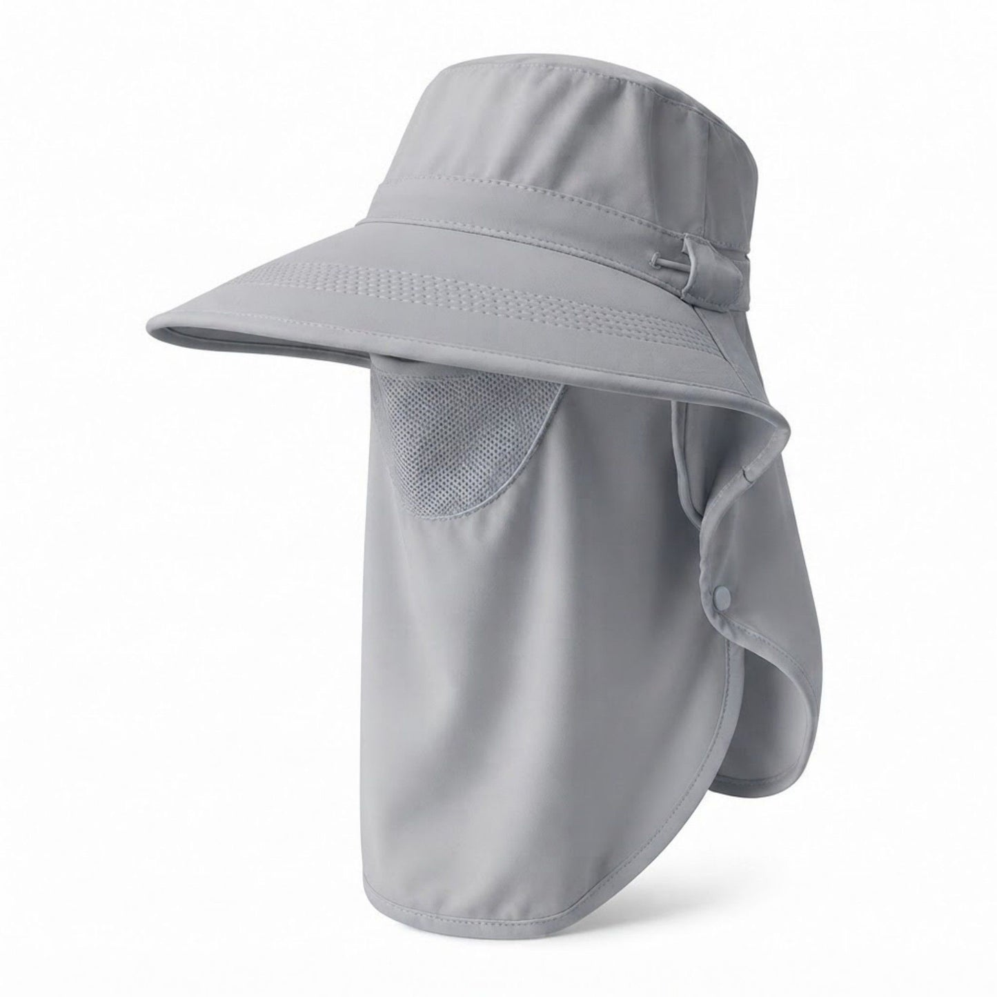 Wide Brim Sun Hat with Neck Flap Breathable Mesh Panel and Lightweight Outdoor Design