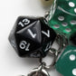 Multi Dice Charm Keychain with Heart Pendant Game Theme Bag Charm Clip Key Ring Accessory