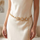 Triple Floral Braided Metal Waist Belt Adjustable Vintage Floral Statement Waist Jewelry 43.3in