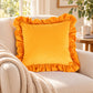 Velvet Ruffle Decorative Throw Pillow Cover Set of 2