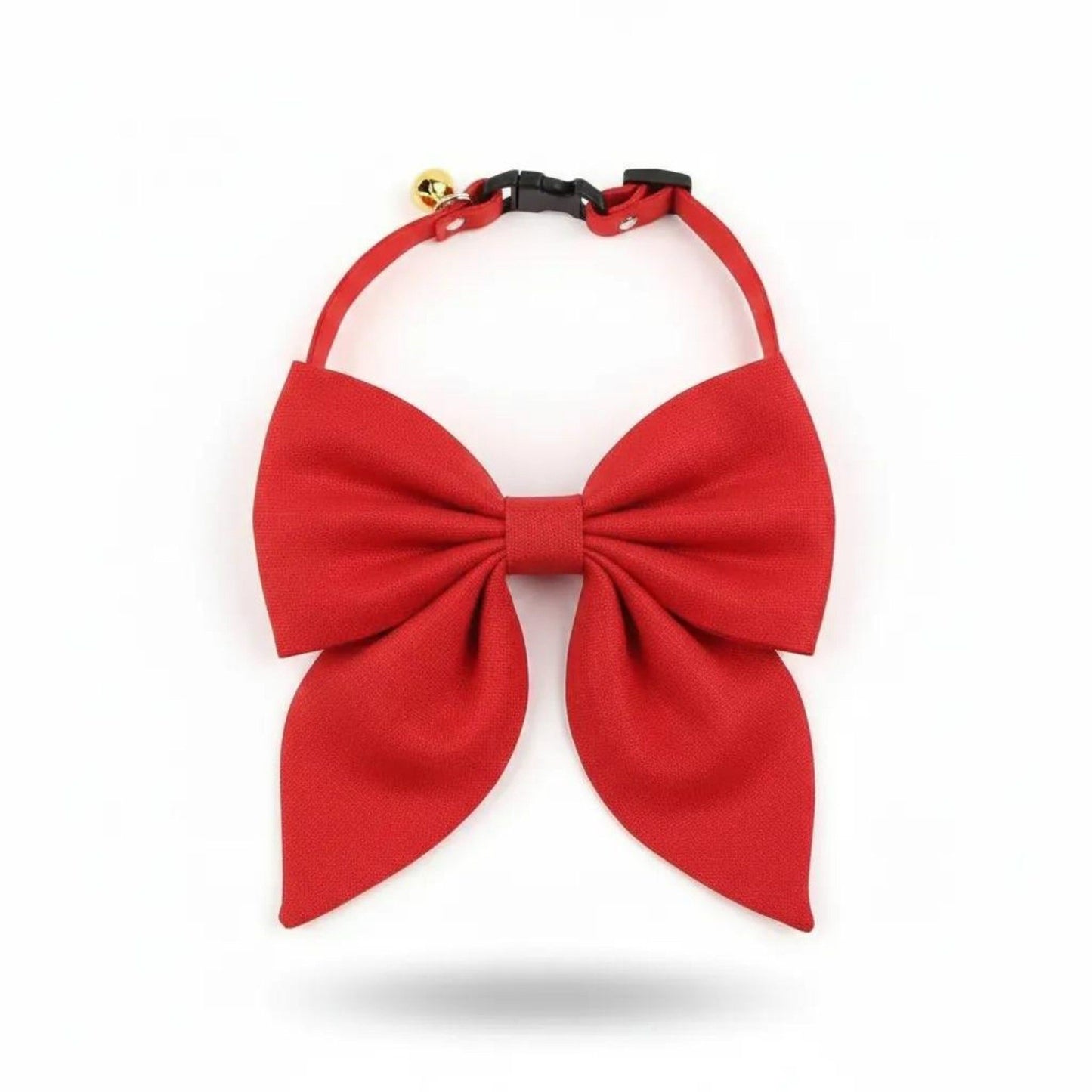 Pet Bow Collar Soft Adjustable Satin Bow Tie with Bell Detail Elegant Neck Accessory