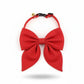 Pet Bow Collar Soft Adjustable Satin Bow Tie with Bell Detail Elegant Neck Accessory
