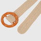 Bohemian Style Woven Belt with Round Plastic Buckle
