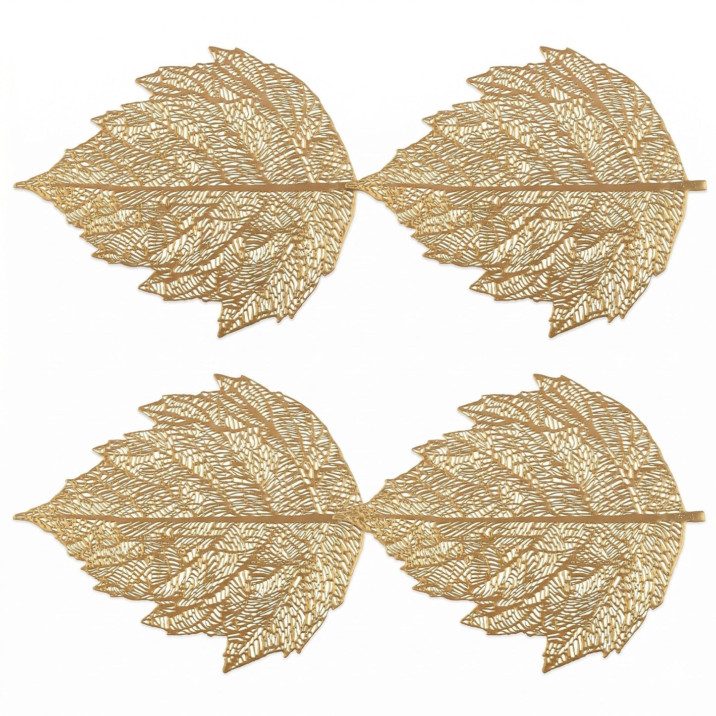4 Piece Set Leaf Shape PVC Placemats Heat Resistant Decorative Table Mats