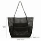 Mesh Beach Tote Bag with See Through Design and Shoulder Handles