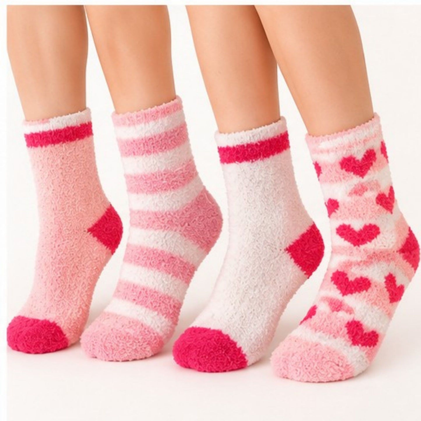 Fuzzy Crew Socks 4-Pair Set US 5-10.5 US 5-10.5