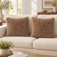 2 Pack Shaggy Faux Fur Throw Pillow Covers 18 x 18 Inch for Couch Sofa and Bed