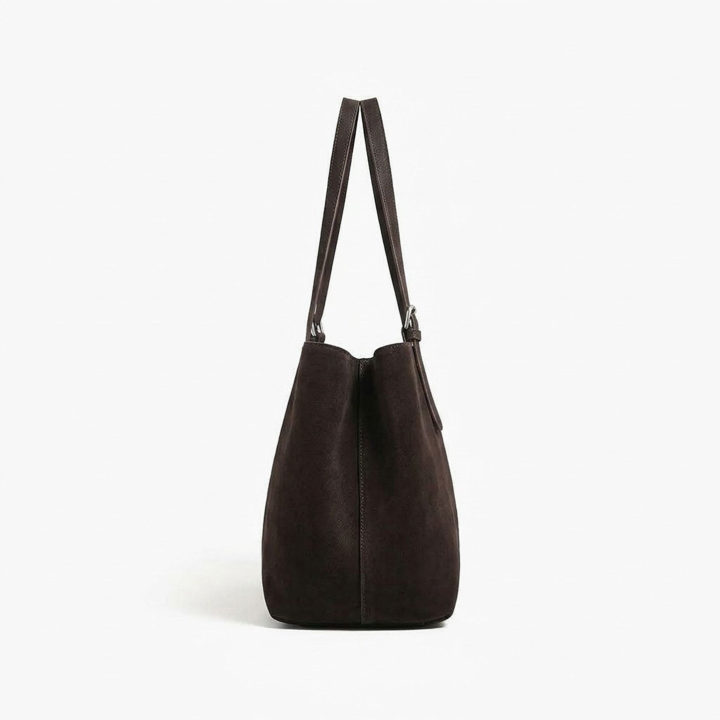 Large Faux Suede Tote Bag with Adjustable Double Shoulder Straps