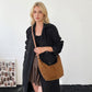 Soft Faux Leather Crescent Shoulder Bag Adjustable Strap Slouchy Everyday Crossbody Purse