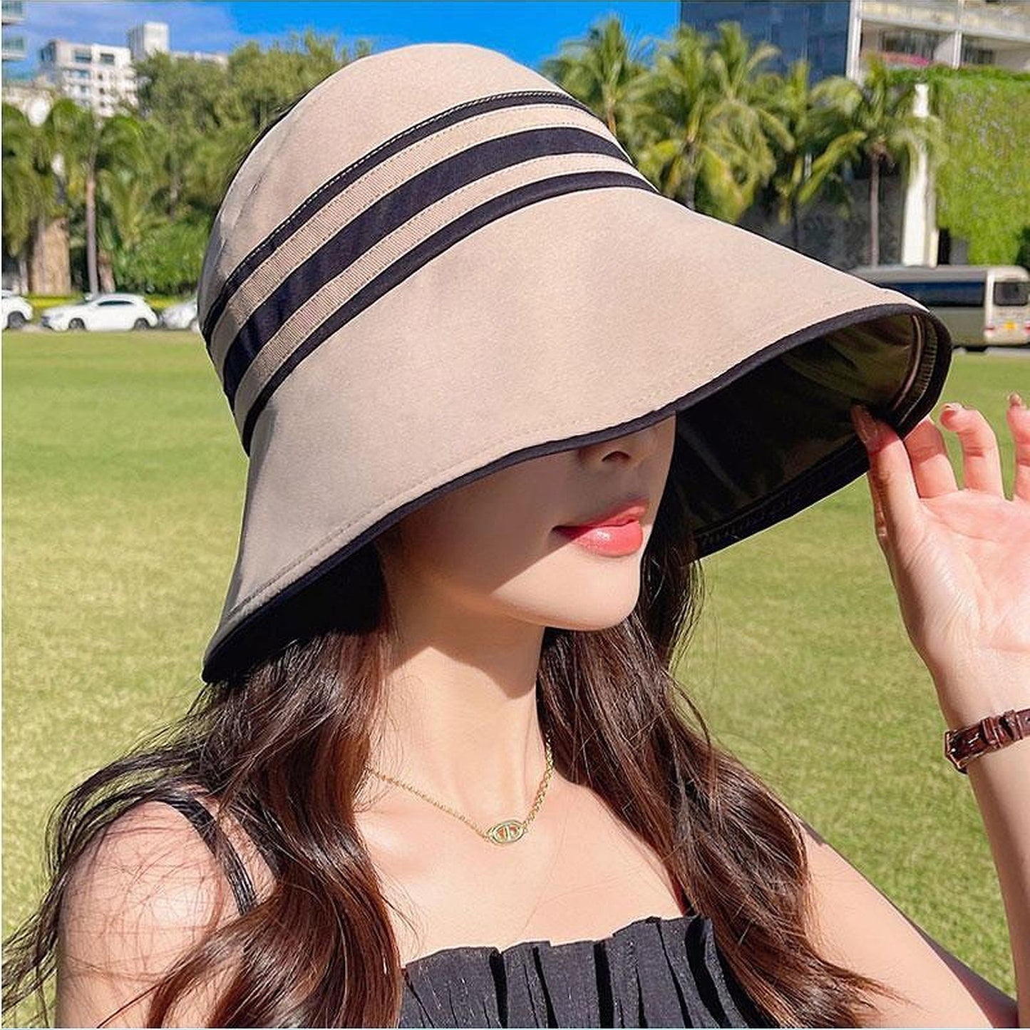 Women's Foldable Wide - Brim Sun Visor Hat