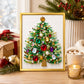 DIY Jeweled Christmas Tree Art Kit with Frame and Craft Supplies