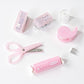 Portable Stationery Supply Set with Clear Zipper Case for School and Office Use 4.2x2.5x1.5 in