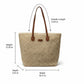 Woven Straw Tote Bag Faux Leather Handles Large Capacity Shoulder Handbag for Everyday Use