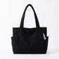 Corduroy Tote Bag Large Capacity Shoulder Bag with Side Pockets and Zipper Closure