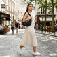 Polka Dot Ruched Shoulder Bag with Soft Slouchy Shape
