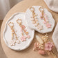 Enamel Cherry Blossom & Floral Multi-Charm Bag Charm Key Chain 4-Piece Set