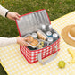 Insulated Picnic Lunch Bag with Zip Closure and Carry Handles