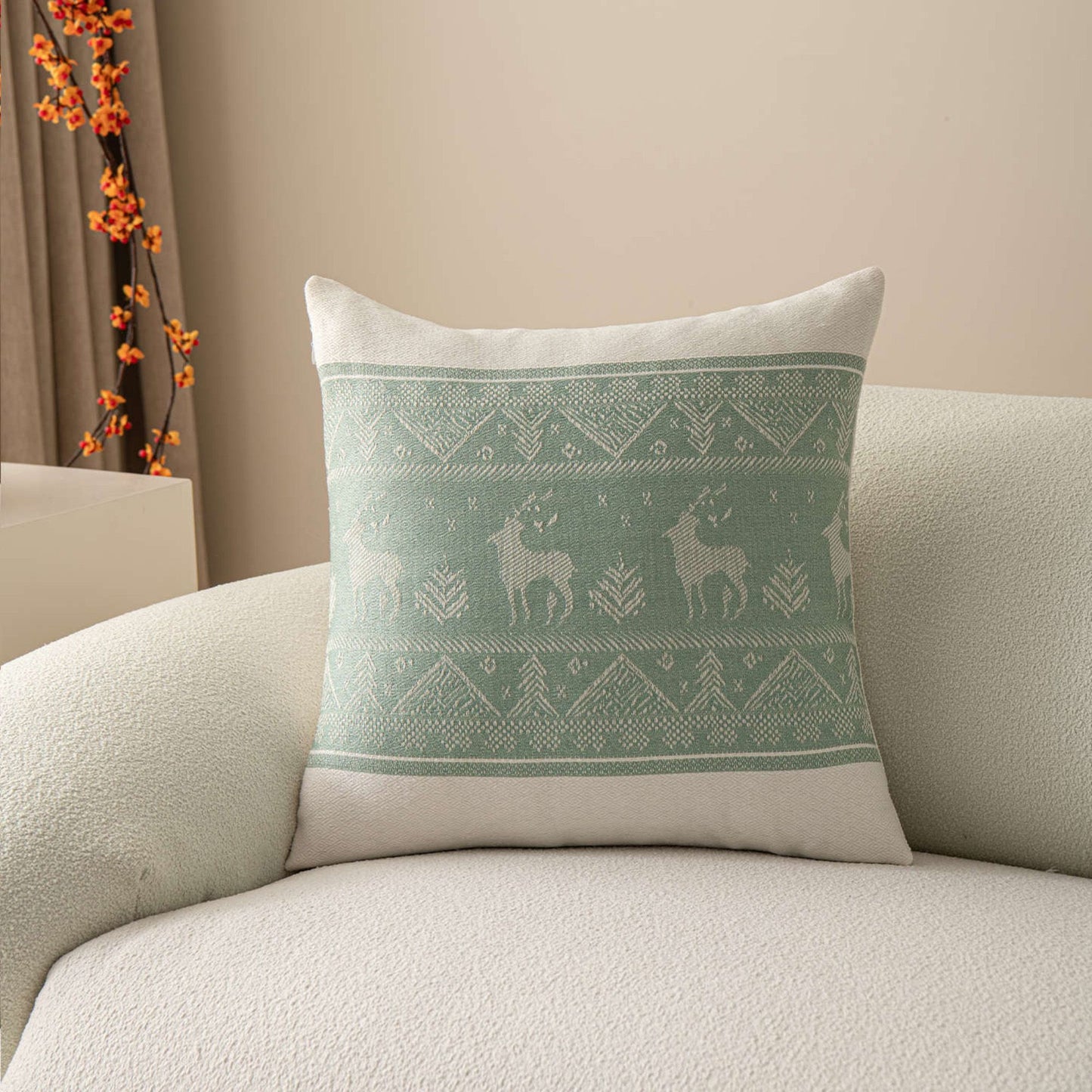 Decorative Throw Pillow 17.7*17.7 in Soft Cotton Blend Fabric for Living Room and Sofa