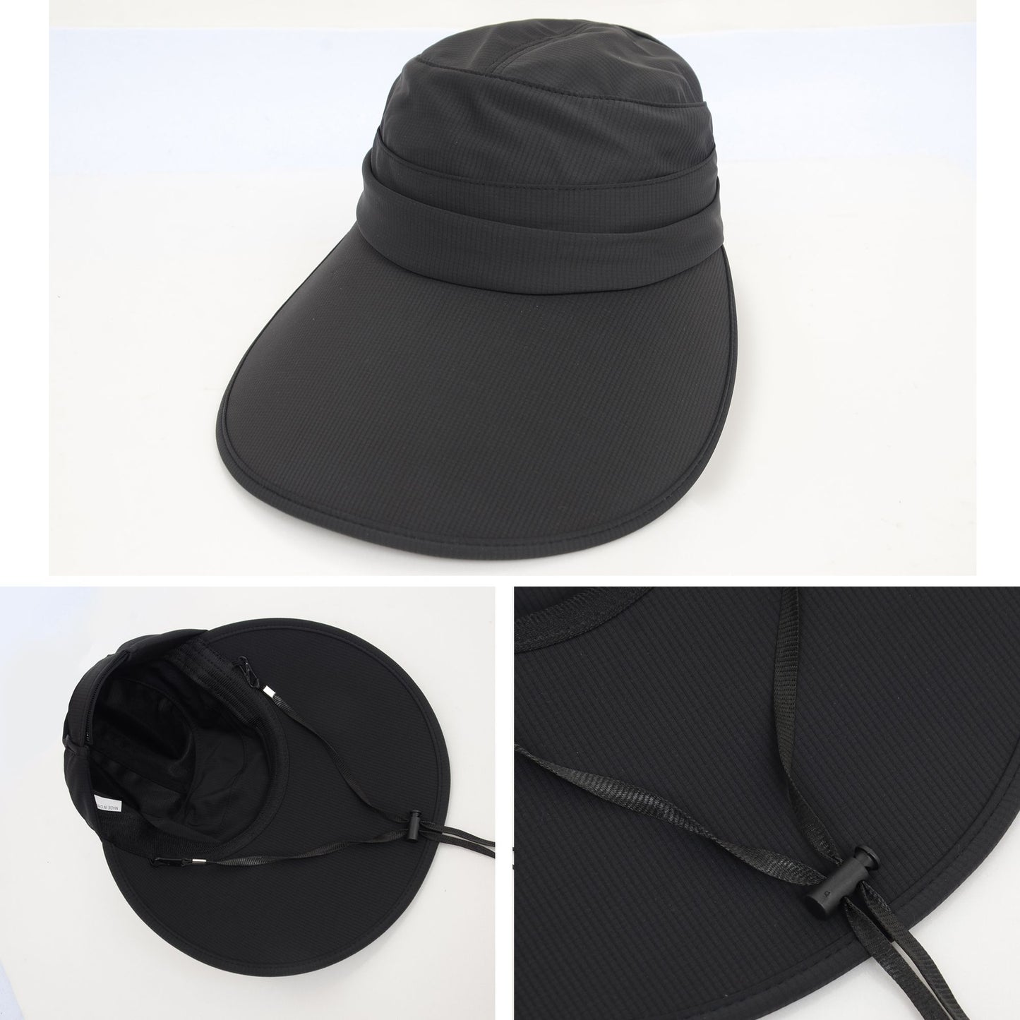 Women's Sporty Wide Brim Sun Visor Hat with Adjustable Back Strap Lightweight UV Protection Cap for Outdoor Activities