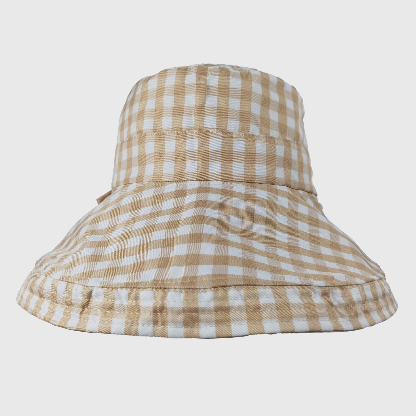 Women's Reversible Checkered Bucket Hat with Chin Strap