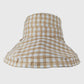 Women's Reversible Checkered Bucket Hat with Chin Strap