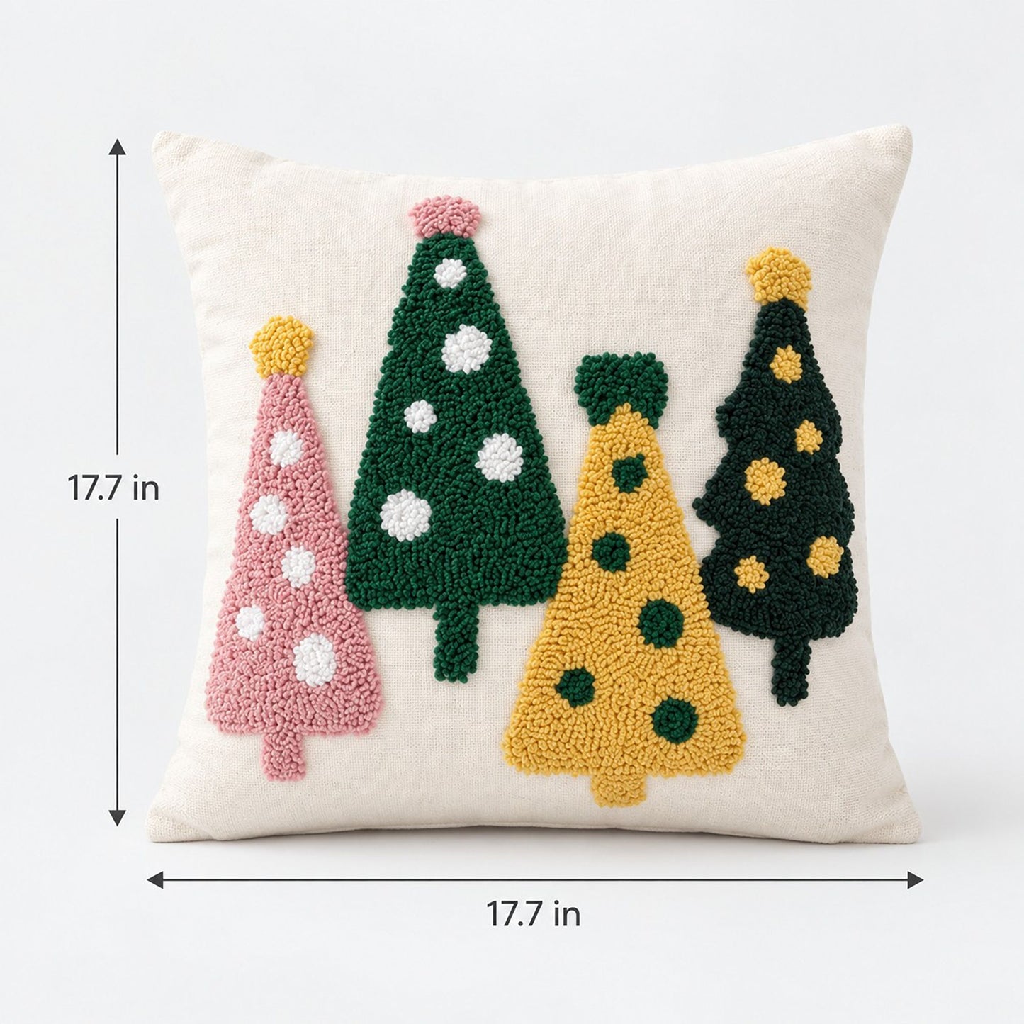 Holiday Tufted Throw Pillow Cover for Couch Sofa or Bed