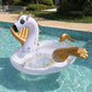Inflatable Unicorn Pool Float with Glitter Interior and Backrest Durable PVC Water Float for Pool Beach Lake 55x108.2x47.2in