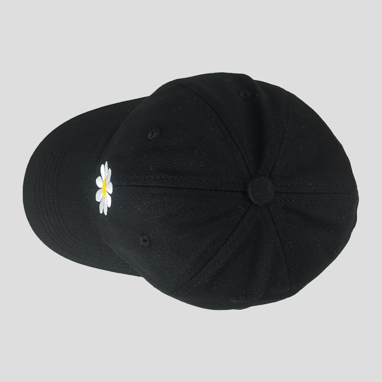 Women's Baseball Cap Stylish Solid Color with Daisy Embroidery