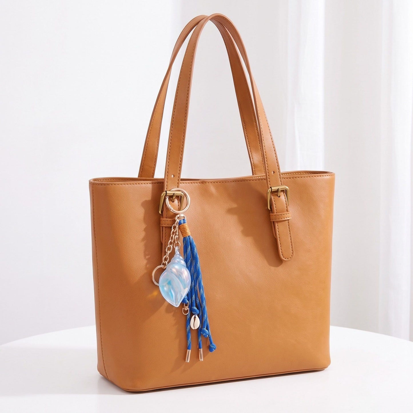 Coastal Seashell Tassel Bag Charm Keychain