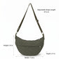 Plaid Nylon Crescent Shoulder Bags with Adjustable Strap Lightweight Casual Crossbody Bag