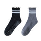 2-Pack Non-Slip Athletic Crew Socks with Ruffle Cuff and Stripe Detail Soft Stretch Fit