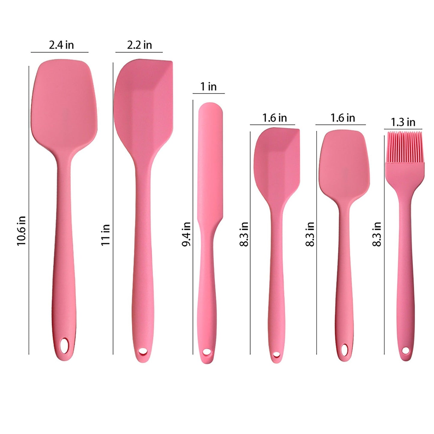 6-Piece Silicone Spatula Set with Handles, Flexible and Durable Kitchen Tools for Cooking and Baking