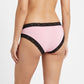 5 Pack Heart Print Lace Trim Bikini Underwear