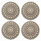 4 Piece Boho Round Placemat Set Woven Look Heat Resistant Table Mats for Dining Table