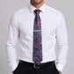 Men's Paisley Pattern Tie Gift Set with Matching Pocket Square Cufflinks and Silver Tie Clip