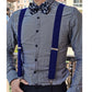 Men's Adjustable Suspenders 46in Elastic Suspenders with Clips for Formal & Casual Wear