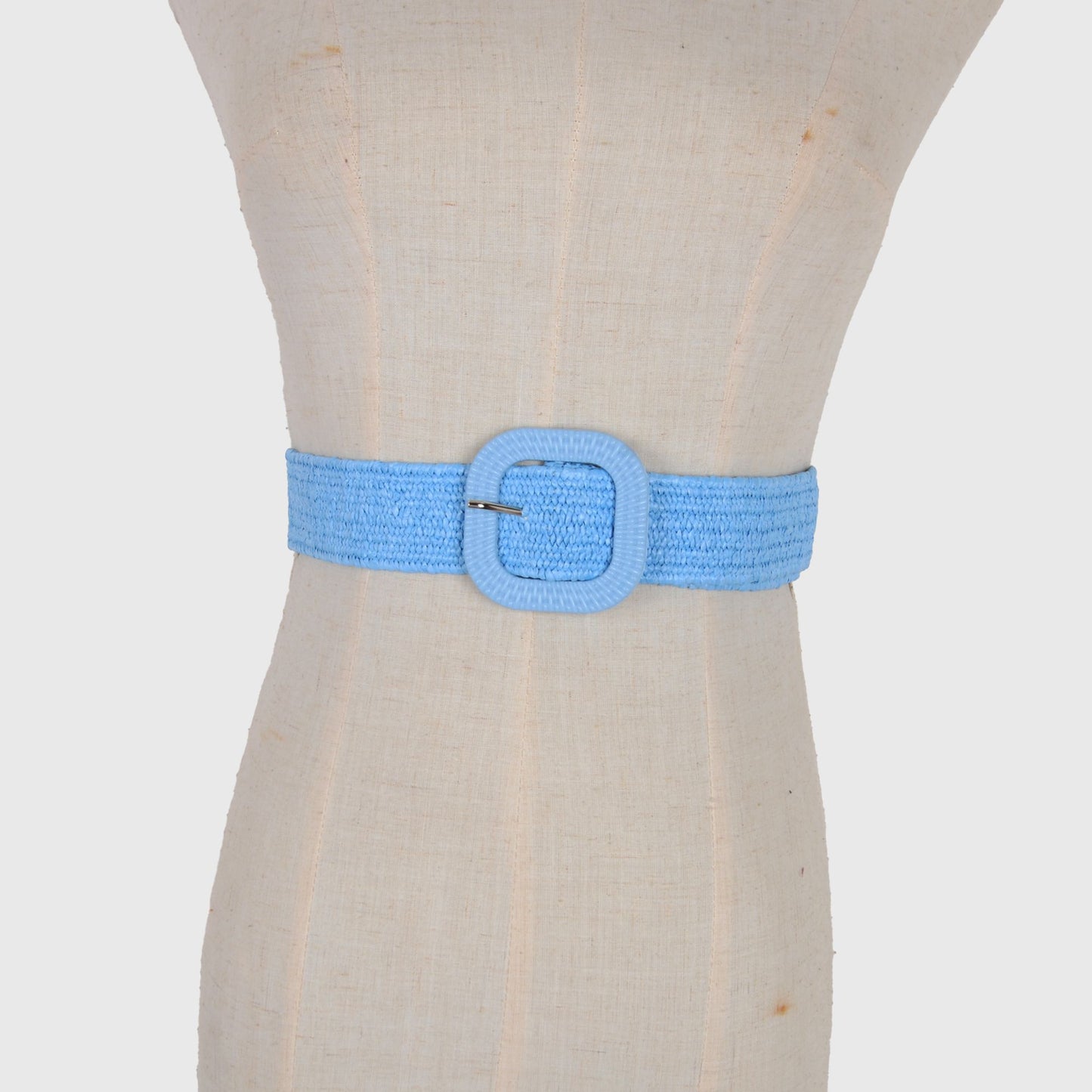 Elegant Straw Belt with Matching Woven Buckle